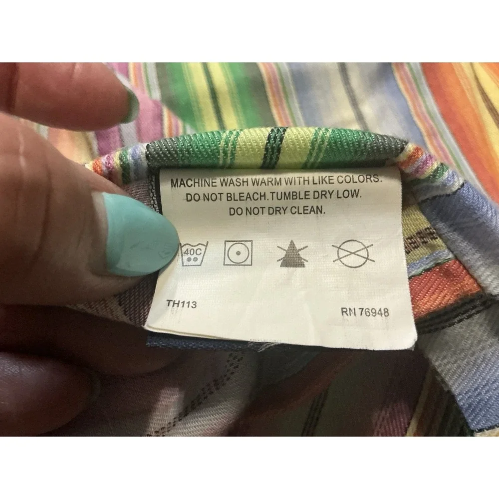 Pair Of Rainbow Striped Pastel Tommy Hilfiger STANDARD Pillow Shams